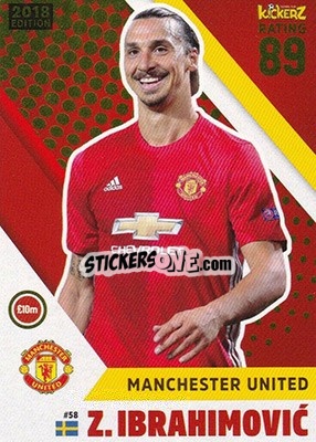 Sticker Zlatan Ibrahimovic - Football Cards 2018 n. 58 - Kickerz