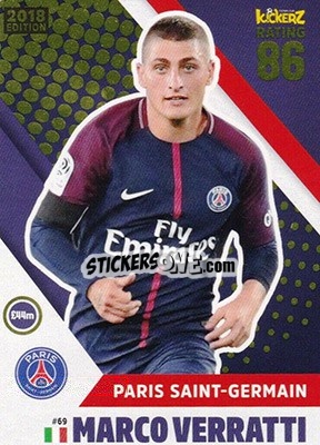 Sticker Marco Verratti - Football Cards 2018 n. 69 - Kickerz