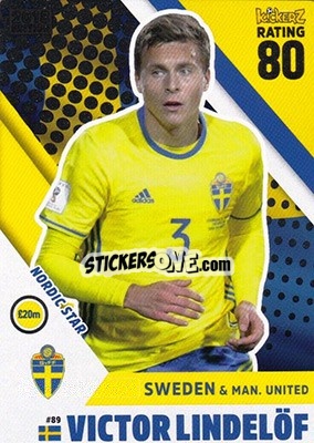 Sticker Victor Lindelof - Football Cards 2018 n. 89 - Kickerz