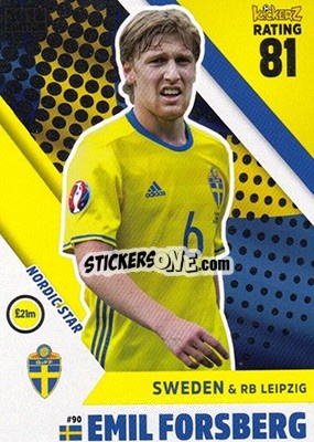 Sticker Emil Forsberg - Football Cards 2018 n. 90 - Kickerz