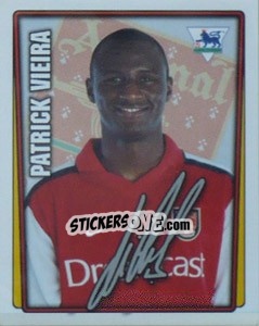 Sticker Patrick Vieira - Premier League Inglese 2001-2002 n. 17 - Merlin