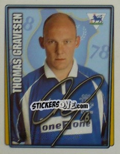 Cromo Thomas Gravesen - Premier League Inglese 2001-2002 n. 156 - Merlin