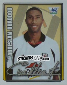 Figurina Abdeslam Ouadou - Premier League Inglese 2001-2002 - Merlin