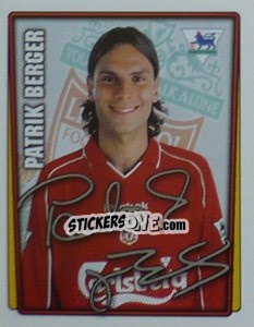 Cromo Patrik Berger - Premier League Inglese 2001-2002 - Merlin