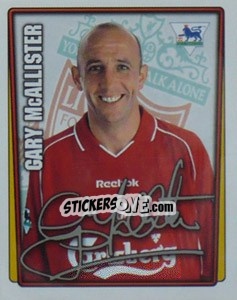Sticker Gary McAllister - Premier League Inglese 2001-2002 - Merlin