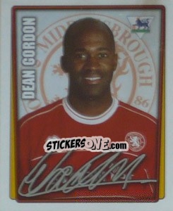 Sticker Dean Gordon - Premier League Inglese 2001-2002 n. 315 - Merlin
