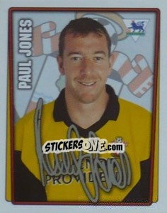 Sticker Paul Jones - Premier League Inglese 2001-2002 - Merlin