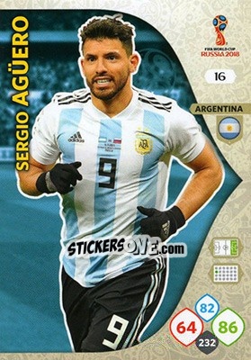 Cromo Sergio Agüero - FIFA World Cup 2018 Russia. Adrenalyn XL - Panini