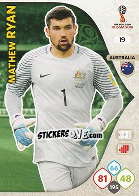 Sticker Mathew Ryan - FIFA World Cup 2018 Russia. Adrenalyn XL - Panini