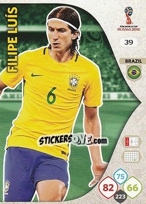 Sticker Filipe Luís - FIFA World Cup 2018 Russia. Adrenalyn XL - Panini