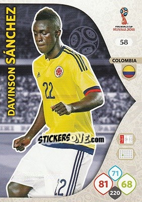 Figurina Davinson Sánchez - FIFA World Cup 2018 Russia. Adrenalyn XL - Panini