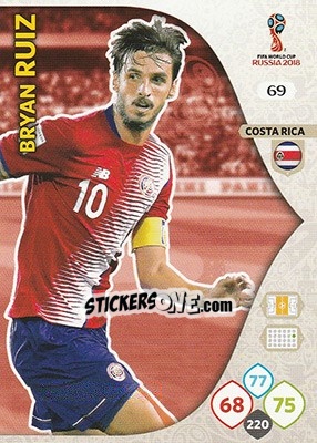 Sticker Bryan Ruiz - FIFA World Cup 2018 Russia. Adrenalyn XL - Panini