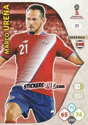 Figurina Marco Ureña - FIFA World Cup 2018 Russia. Adrenalyn XL - Panini