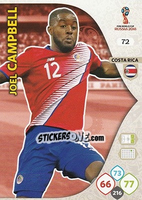 Figurina Joel Campbell - FIFA World Cup 2018 Russia. Adrenalyn XL - Panini