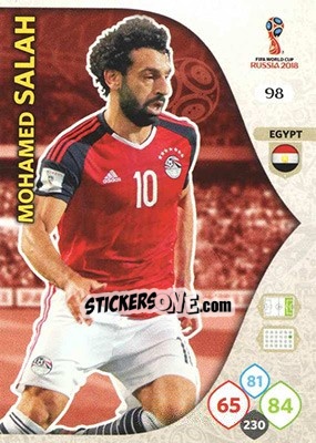 Sticker Mohamed Salah - FIFA World Cup 2018 Russia. Adrenalyn XL - Panini