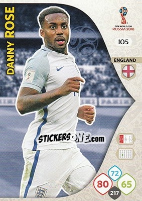 Sticker Danny Rose - FIFA World Cup 2018 Russia. Adrenalyn XL - Panini