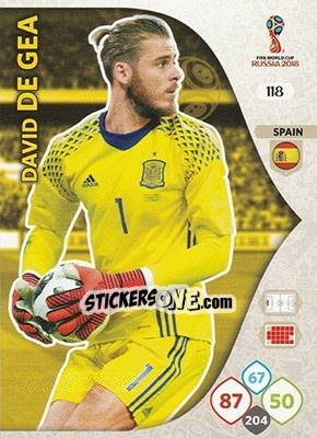 Sticker David de Gea - FIFA World Cup 2018 Russia. Adrenalyn XL - Panini