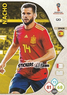 Sticker Nacho Fernández - FIFA World Cup 2018 Russia. Adrenalyn XL - Panini