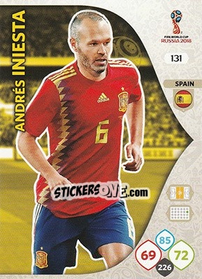 Figurina Andrés Iniesta - FIFA World Cup 2018 Russia. Adrenalyn XL - Panini