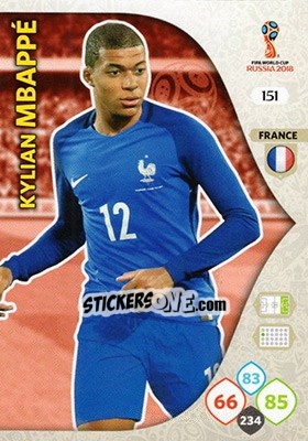 Figurina Kylian Mbappé - FIFA World Cup 2018 Russia. Adrenalyn XL - Panini