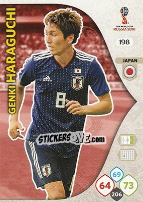 Sticker Genki Haraguchi - FIFA World Cup 2018 Russia. Adrenalyn XL n. 198 - Panini