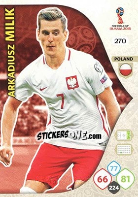 Sticker Arkadiusz Milik - FIFA World Cup 2018 Russia. Adrenalyn XL - Panini