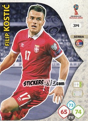 Sticker Filip Kostic - FIFA World Cup 2018 Russia. Adrenalyn XL - Panini