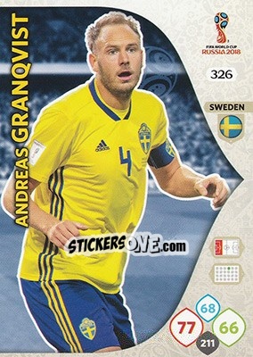 Sticker Andreas Granqvist - FIFA World Cup 2018 Russia. Adrenalyn XL - Panini