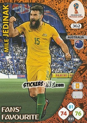 Sticker Mile Jedinak - FIFA World Cup 2018 Russia. Adrenalyn XL - Panini