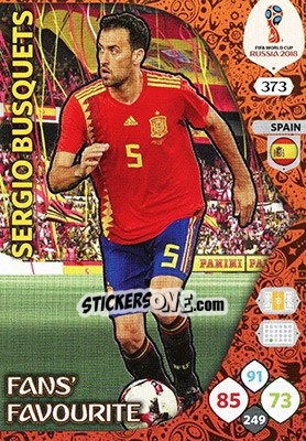 Cromo Sergio Busquets - FIFA World Cup 2018 Russia. Adrenalyn XL - Panini