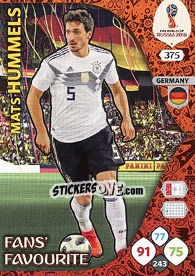 Cromo Mats Hummels - FIFA World Cup 2018 Russia. Adrenalyn XL - Panini