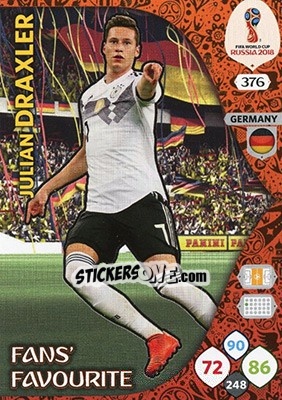 Figurina Julian Draxler - FIFA World Cup 2018 Russia. Adrenalyn XL - Panini