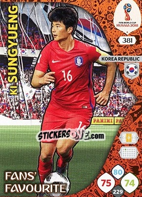 Figurina Ki Sung-yueng - FIFA World Cup 2018 Russia. Adrenalyn XL - Panini