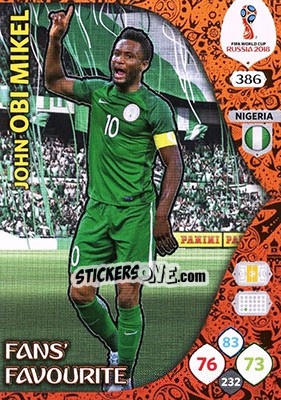 Cromo John Obi Mikel - FIFA World Cup 2018 Russia. Adrenalyn XL - Panini