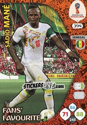 Sticker Sadio Mané - FIFA World Cup 2018 Russia. Adrenalyn XL - Panini