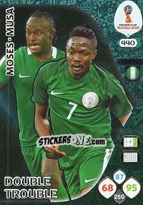 Figurina Victor Moses / Ahmed Musa - FIFA World Cup 2018 Russia. Adrenalyn XL - Panini