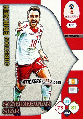 Sticker Christian Eriksen - FIFA World Cup 2018 Russia. Adrenalyn XL - Panini