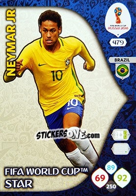 Sticker Neymar Jr - FIFA World Cup 2018 Russia. Adrenalyn XL - Panini