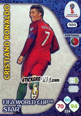 Sticker Cristiano Ronaldo - FIFA World Cup 2018 Russia. Adrenalyn XL - Panini