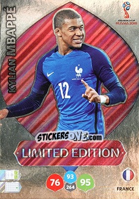 Sticker Kylian Mbappé - FIFA World Cup 2018 Russia. Adrenalyn XL - Panini