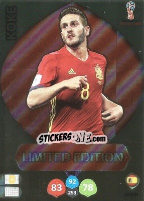 Sticker Koke - FIFA World Cup 2018 Russia. Adrenalyn XL - Panini