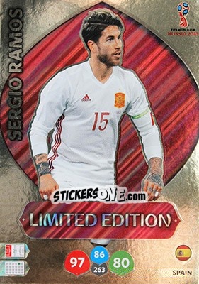 Sticker Sergio Ramos - FIFA World Cup 2018 Russia. Adrenalyn XL - Panini