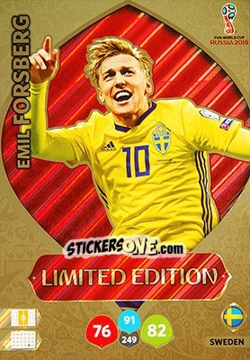 Cromo Emil Forsberg - FIFA World Cup 2018 Russia. Adrenalyn XL - Panini