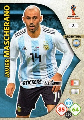 Figurina Javier Mascherano - FIFA World Cup 2018 Russia. Adrenalyn XL - Panini