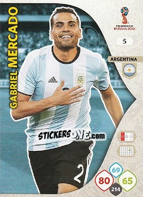 Sticker Gabriel Mercado - FIFA World Cup 2018 Russia. Adrenalyn XL - Panini