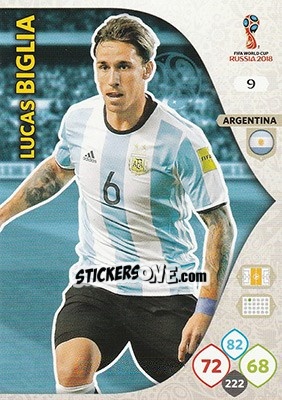 Sticker Lucas Biglia - FIFA World Cup 2018 Russia. Adrenalyn XL - Panini