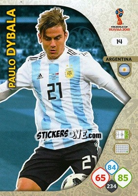 Sticker Paulo Dybala - FIFA World Cup 2018 Russia. Adrenalyn XL - Panini