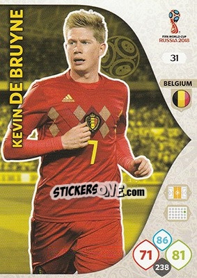 Figurina Kevin De Bruyne - FIFA World Cup 2018 Russia. Adrenalyn XL - Panini