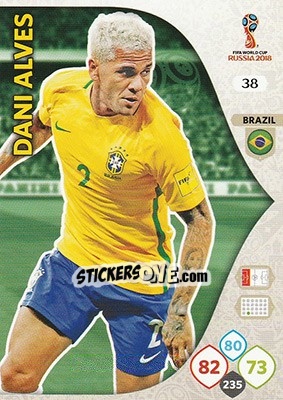 Sticker Dani Alves - FIFA World Cup 2018 Russia. Adrenalyn XL - Panini