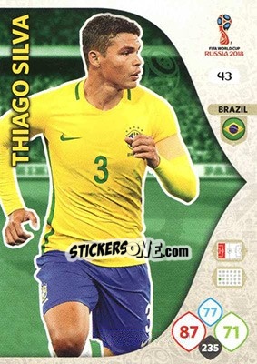 Sticker Thiago Silva - FIFA World Cup 2018 Russia. Adrenalyn XL - Panini
